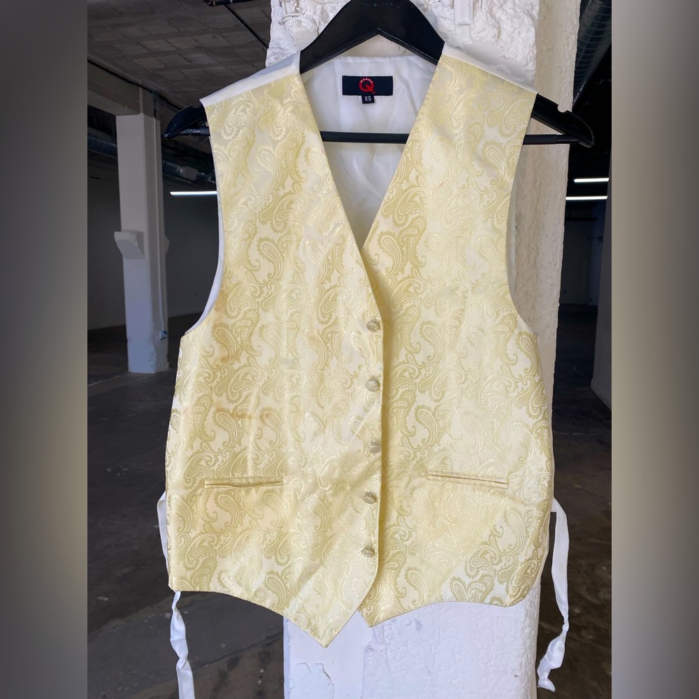 Yellow satin vest